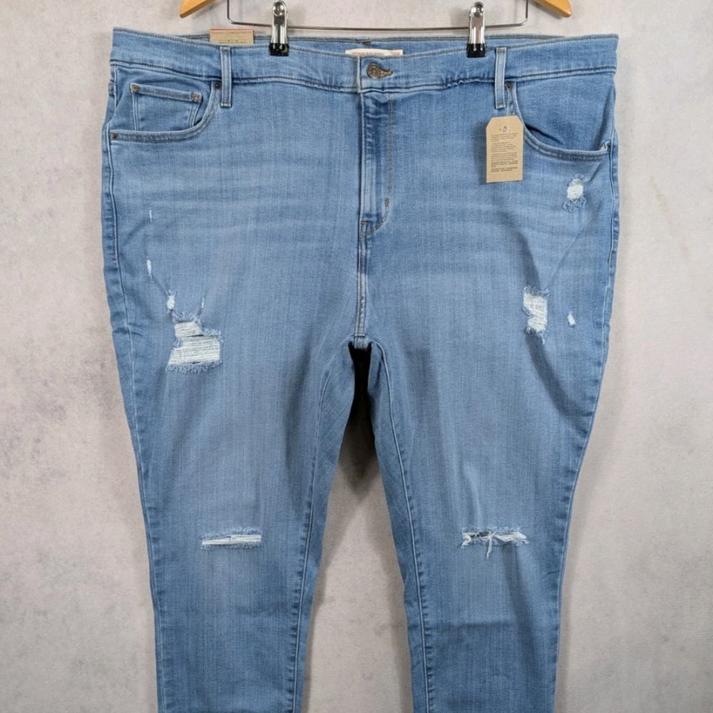 Levi’s 721 High Rise Skinny Jeans Women’s Size 26W Distressed Light Wash NWT